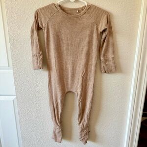 Little Sleepies Ribbed Fawn Crescent Zippy 3-6 Month